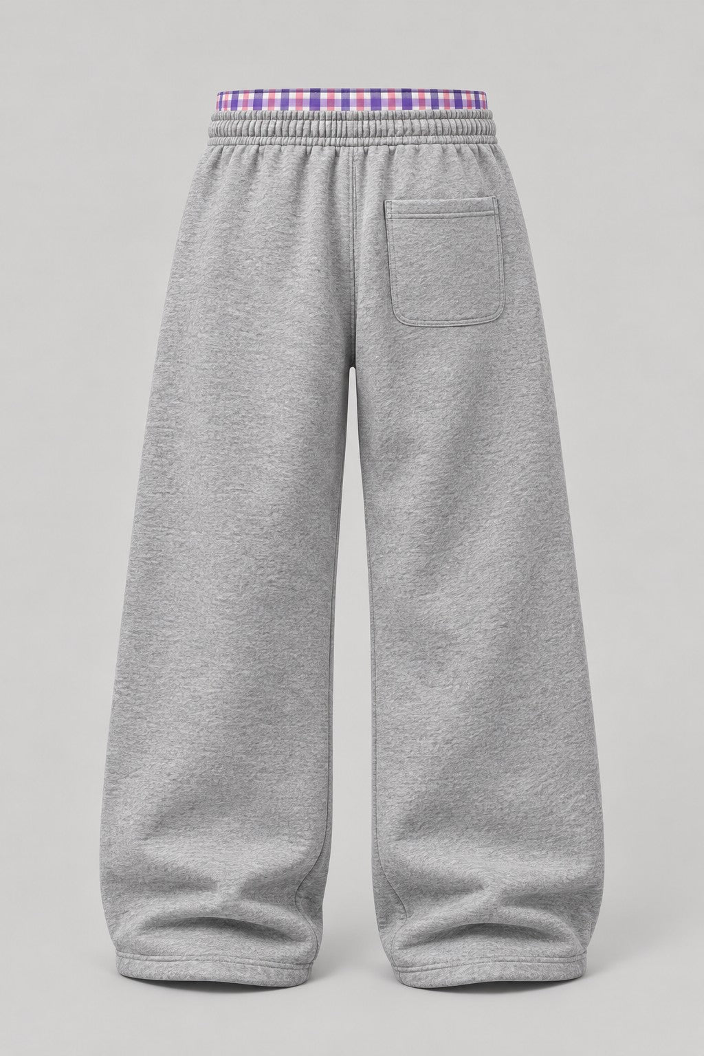 Recordunknown heather grey flannel sweatpants, plain back view