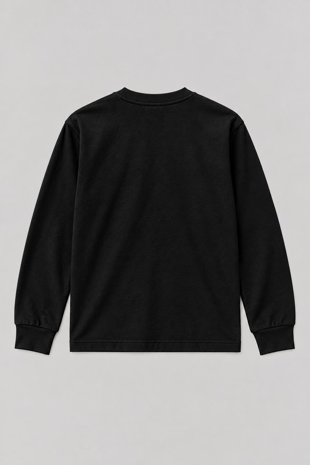 Recordunknown black long-sleeve henley, plain back view