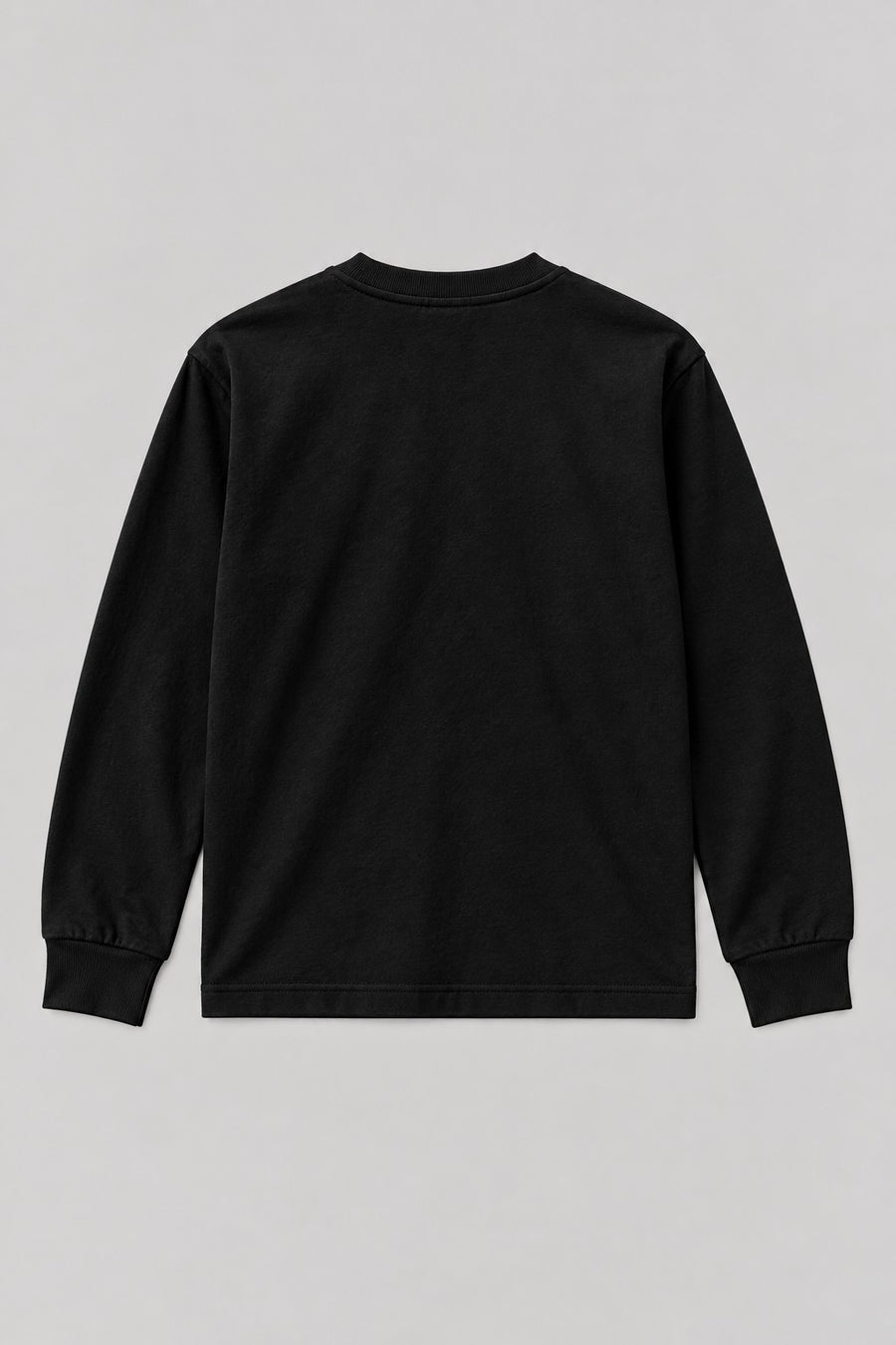 Recordunknown black long-sleeve henley, plain back view