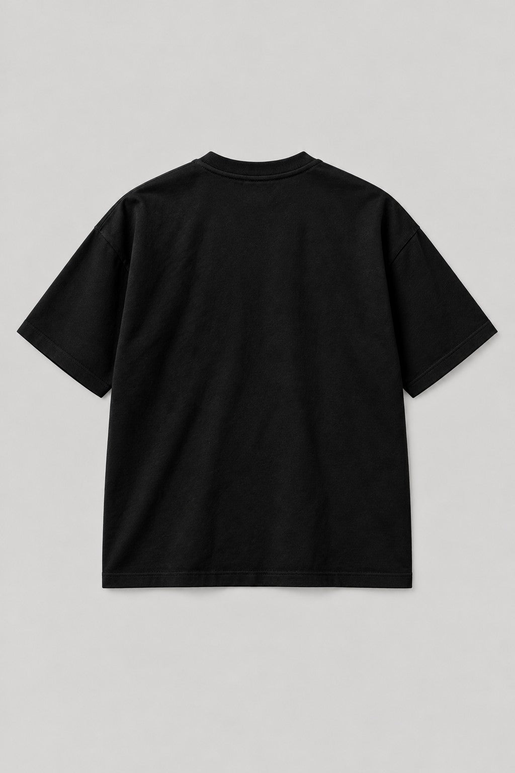 Recordunknown black logo tee, plain back view