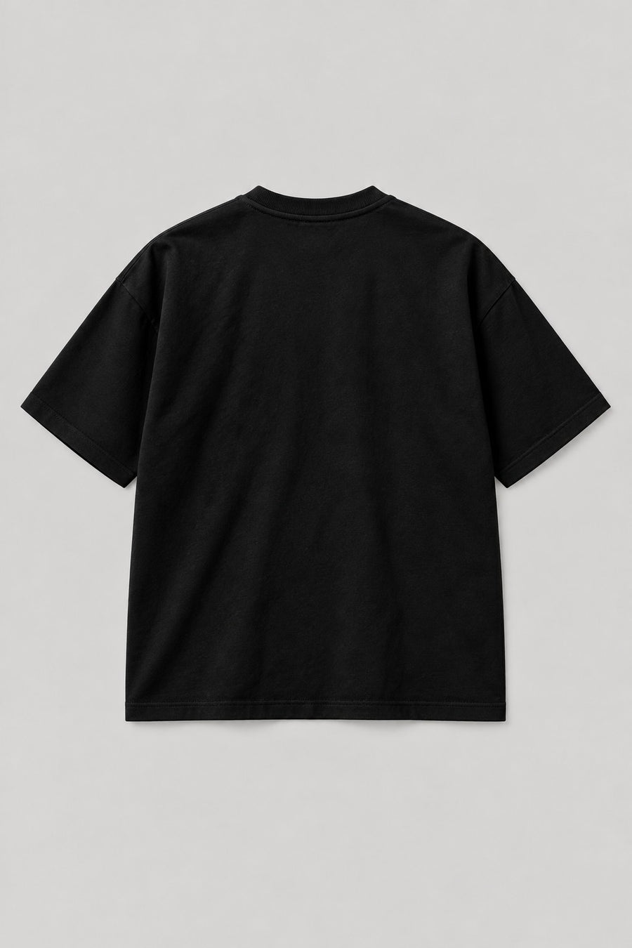 Recordunknown black logo tee, plain back view