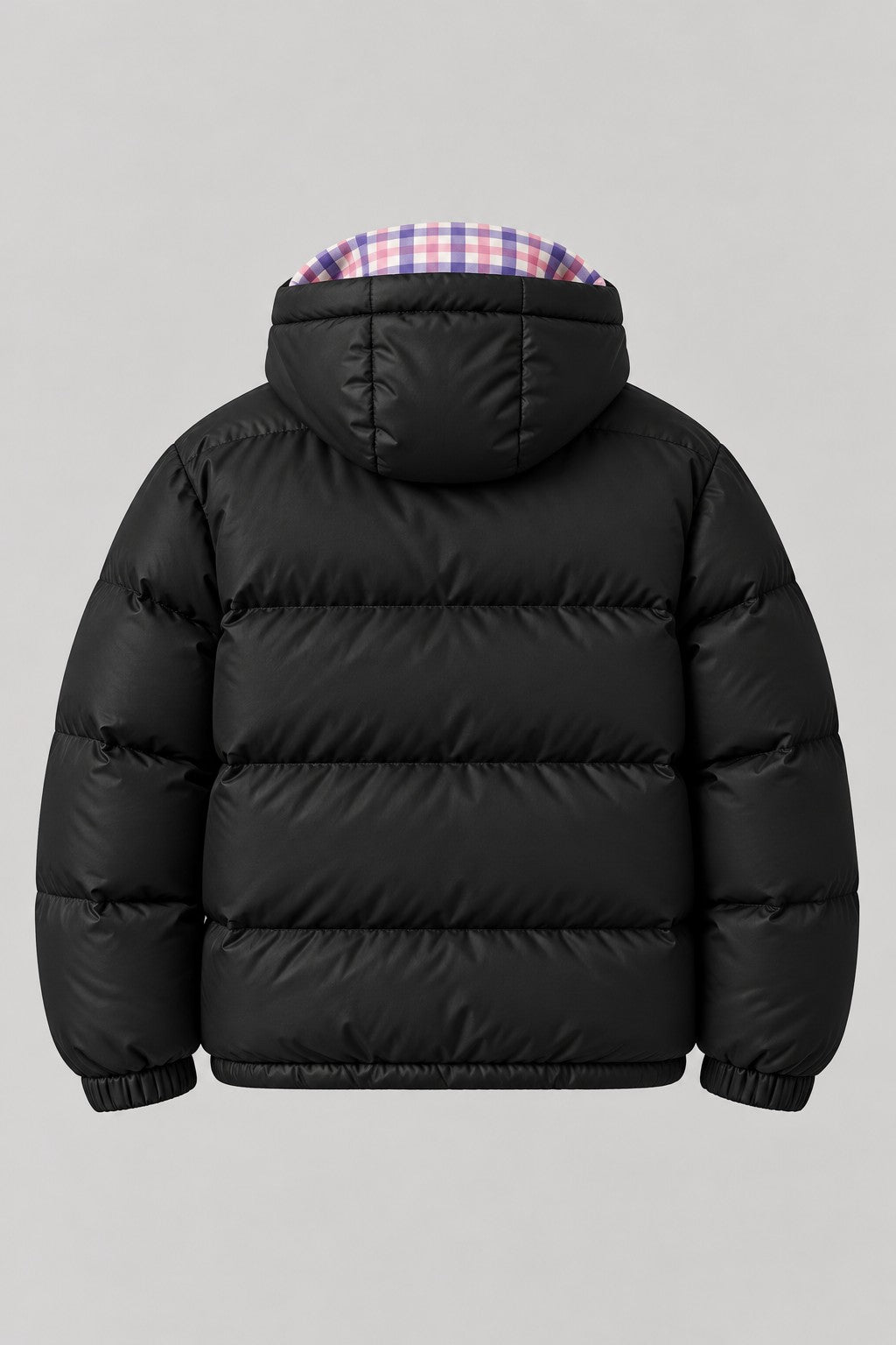 Recordunknown black puffer jacket, plain back view