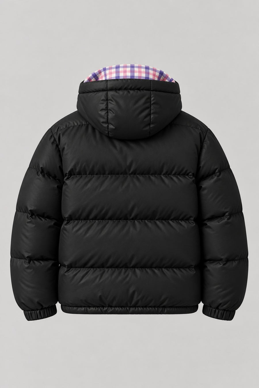 Recordunknown black puffer jacket, plain back view