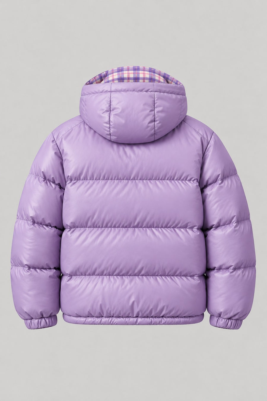 Recordunknown lilac puffer jacket, plain back view