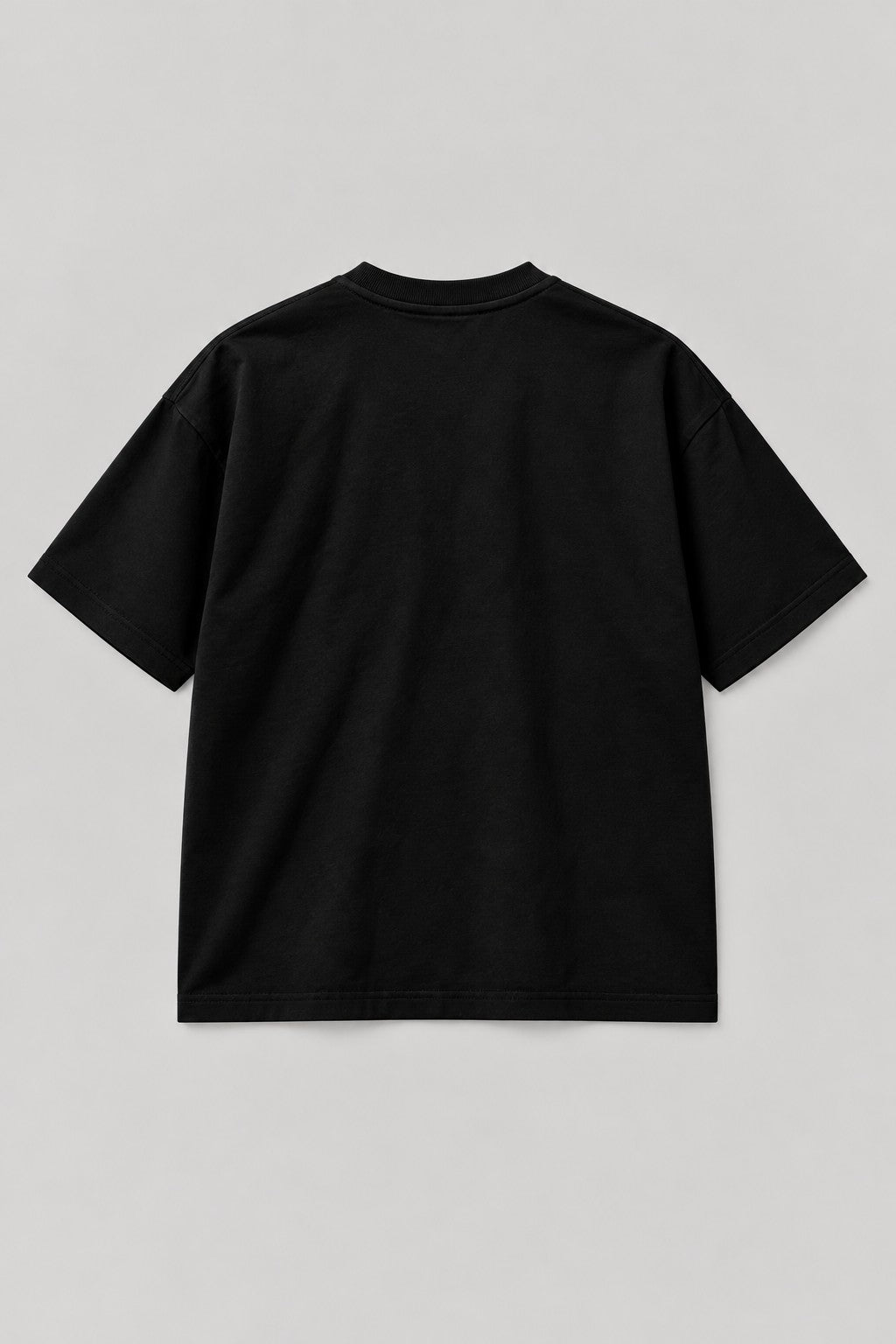Recordunknown black stacked tee, plain back view