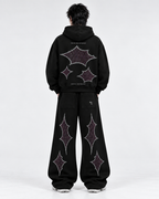 Side A Rhinestone Tracksuit, Black Sparkle