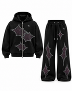 Side A Rhinestone Tracksuit, Black Sparkle