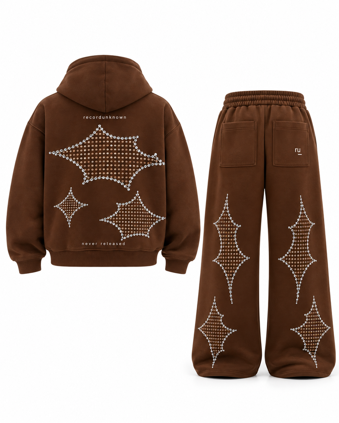 Side A Rhinestone Tracksuit, Chocolate