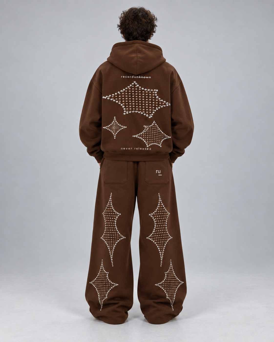 Side A Rhinestone Tracksuit, Chocolate